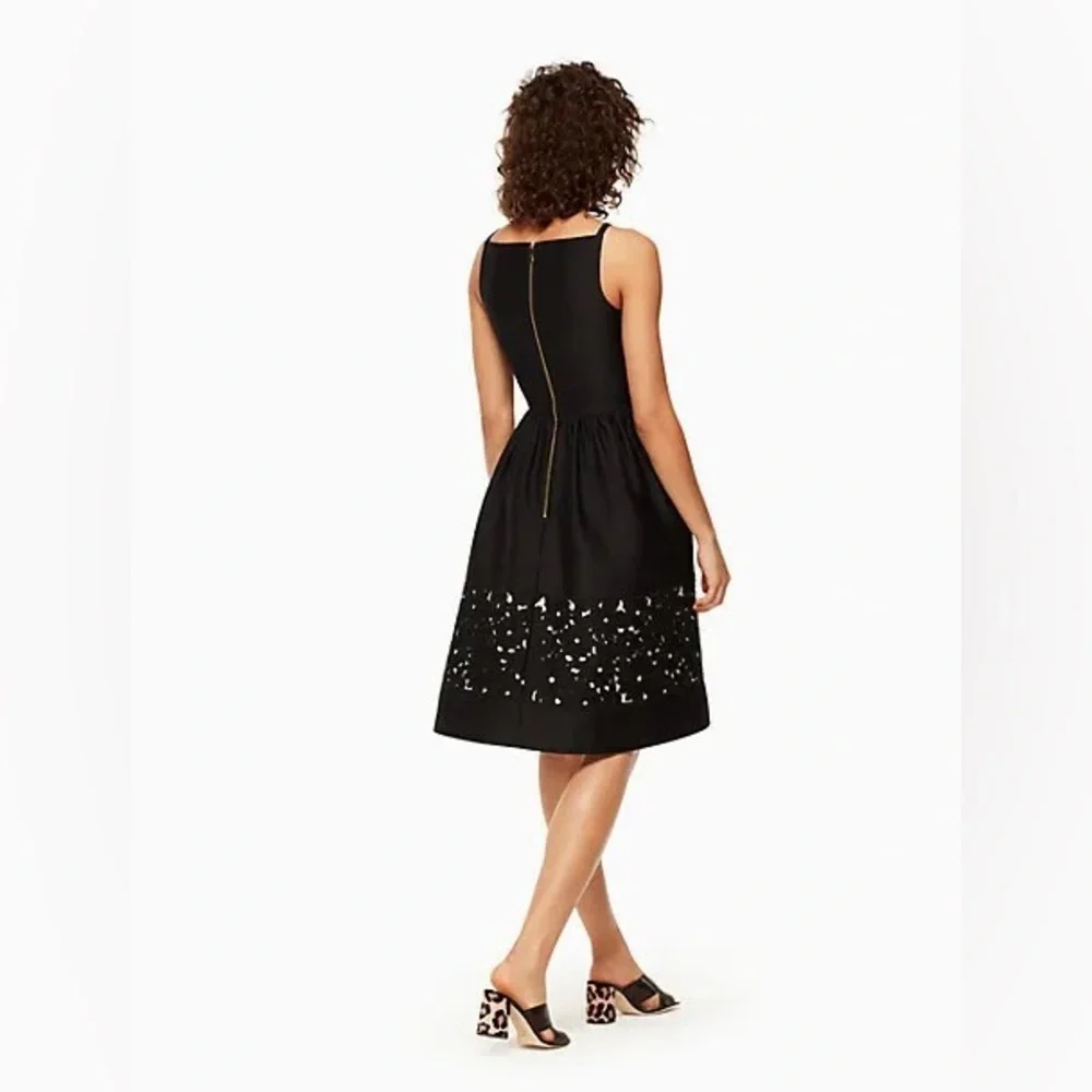 Kate Spade Black Sleeveless Lace Panel Fit and Flare Dress, Size: 6 - Picture 2 of 10